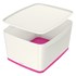 Obrázek Organizační box MyBox - s víkem L / bílo - růžová