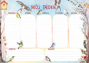 Obrázek Plánovač týdenní A4 - Ptáčci