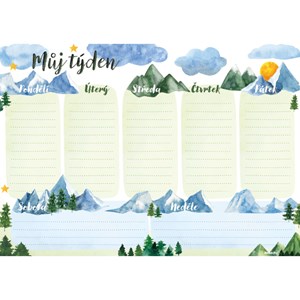 Obrázek Plánovač týdenní A4 - Hory