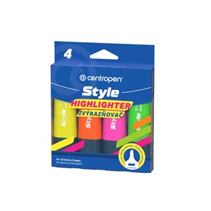 Obrázek Zvýrazňovač Centropen 6252 Style Fluo - sada 4 ks