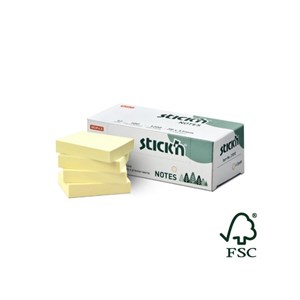 Obrázek Samolepicí bločky Stick´n by Hopax - 38 x 51 mm / 12 x 100 l / pastel. žlutá