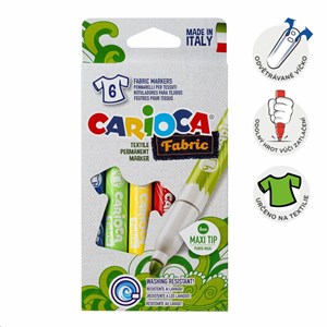 Obrázek Popisovače Carioca na textil Maxi - 6 ks
