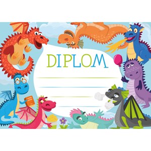 Obrázek Diplom A4 - Draci