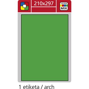 Obrázek Print etikety A4 pro laserový a inkoustový tisk - 210 x 297 mm (1 etiketa/ arch) zelená