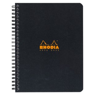 Obrázek Blok kroužkový Clairefontaine Rhodia A5+ - linka / 80 listů / černá