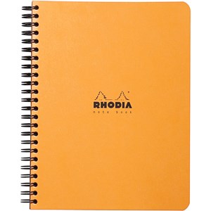 Obrázek Blok kroužkový Clairefontaine Rhodia A5+ - čtvereček / 80 listů / oranžová