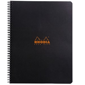 Obrázek Blok kroužkový Clairefontaine Rhodia A4+ - čtvereček / 80 listů / černá
