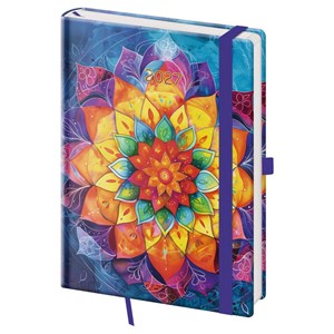 Obrázek Diář VARIO Mandala - A5 / týdenní / s gumičkou