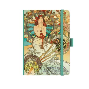 Obrázek Blok Alfons Mucha premium - A5 / tečkovaný / tyrkysová