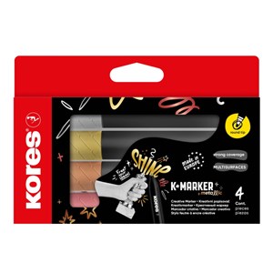 Obrázek Akrylový popisovač K-marker Metallic - kulatý hrot / sada 4 ks