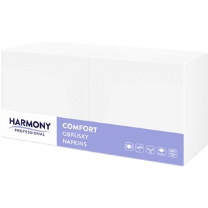 Obrázek Ubrousky papírové Harmony Professional - 33 x 33 cm / bílé 250 ks