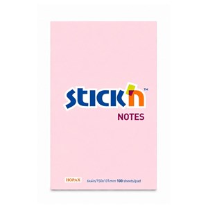 Obrázek Samolepicí bloček Stick'n by Hopax - 150 x 101 mm / 100 lístků / pastelově růžová