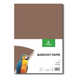 Obrázek Papír barevný - A4 / 80 g / 100 listů / hnědá