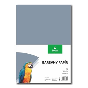 Obrázek Papír barevný - A4 / 80 g / 100 listů / šedá