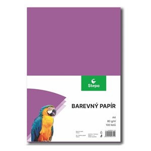 Obrázek Papír barevný - A4 / 80 g / 100 listů / fialová