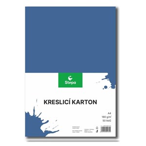 Obrázek Kreslicí karton - A4 / 180 g / 50 listů / tm.modrá